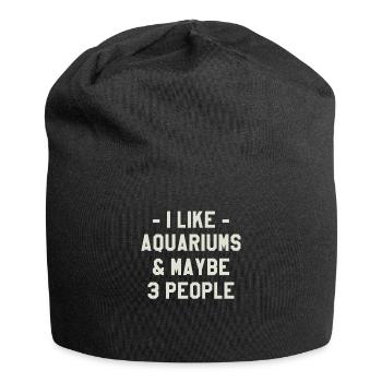Ich mag Aquarien und vielleicht 3 Personen Fischzucht - Jersey-Beanie - Schwarz - Vorne