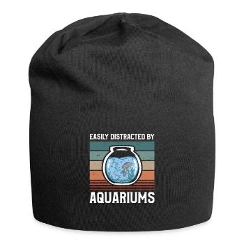 Leicht abgelenkt von Aquarien Fischzucht - Jersey-Beanie - Schwarz - Vorne