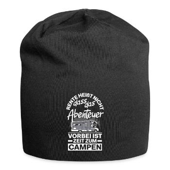 Rente heißt Zeit zum Campen - Jersey-Beanie - Schwarz - Vorne