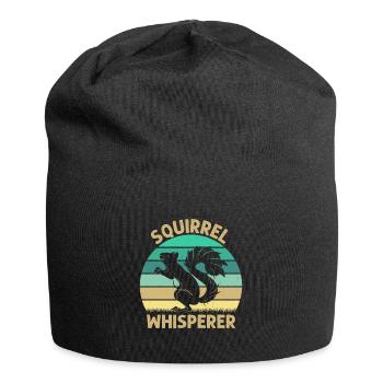 Écureuil Whisperer Fond Retro Style Couleurs - Bonnet en jersey - noir - Devant