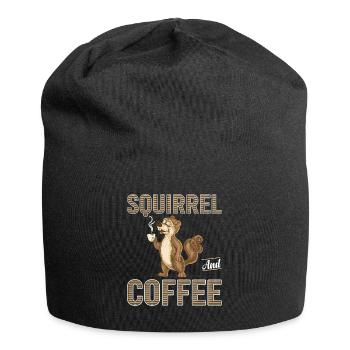 Café écureuil Il est temps de réveiller l’écureuil écureuil - Bonnet en jersey - noir - Devant