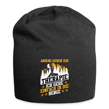 Andere gehen zur Therapie Ich geh in die Berge - Jersey-Beanie - Schwarz - Vorne