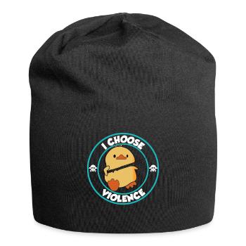 I choose violence - lustige Ente mit Schwert - Jersey-Beanie - Schwarz - Vorne