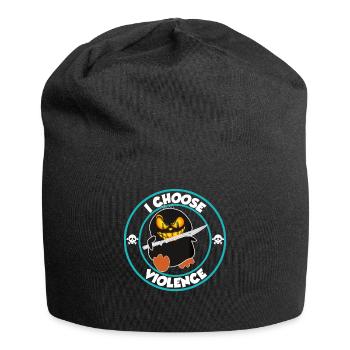I choose violence - lustige Ente mit Schwert - Jersey-Beanie - Schwarz - Vorne