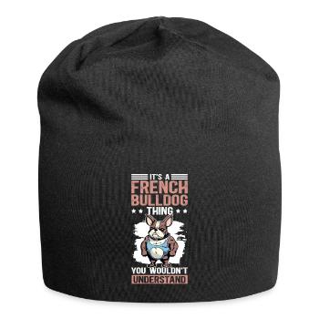 Bouledogue Français Cadeau Bulldog Français - Bonnet en jersey - noir - Devant