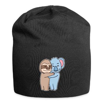 Sloth and koala hugging - hug - Jersey Beanie - black - Front