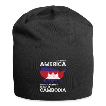 Né: Cambodgien, Cambodgien, Américain, États-Unis - Bonnet en jersey - noir - Devant
