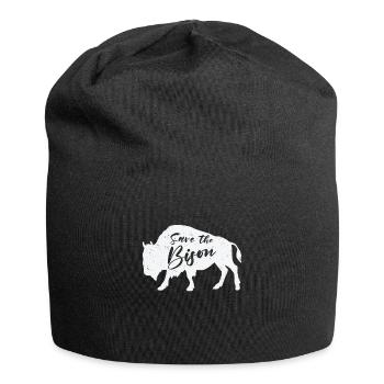 Weltnaturschutztag Retro-Bison Wildlife Tierschutz - Jersey-Beanie - Schwarz - Vorne
