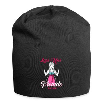 Lass Uns Fremde Bleiben - Jersey-Beanie - Schwarz - Vorne