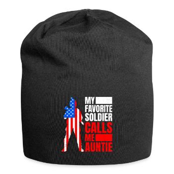 Soldats Tantes Fan militaire Amérique Patriotes - Bonnet en jersey - noir - Devant