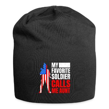 Soldats Tantes Fan militaire Amérique Patriotes - Bonnet en jersey - noir - Devant