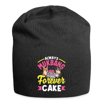 Mukbang and Cake - Jersey Beanie - black - Front