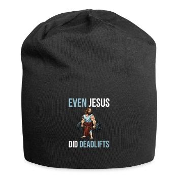 Even Jesus did deadlift muscles - Jersey Beanie - black - Front