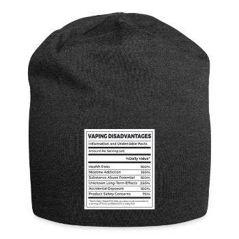 Anti Teen Vaping Nichtraucher Nährwertangaben - Jersey-Beanie - Anthrazit - Vorne