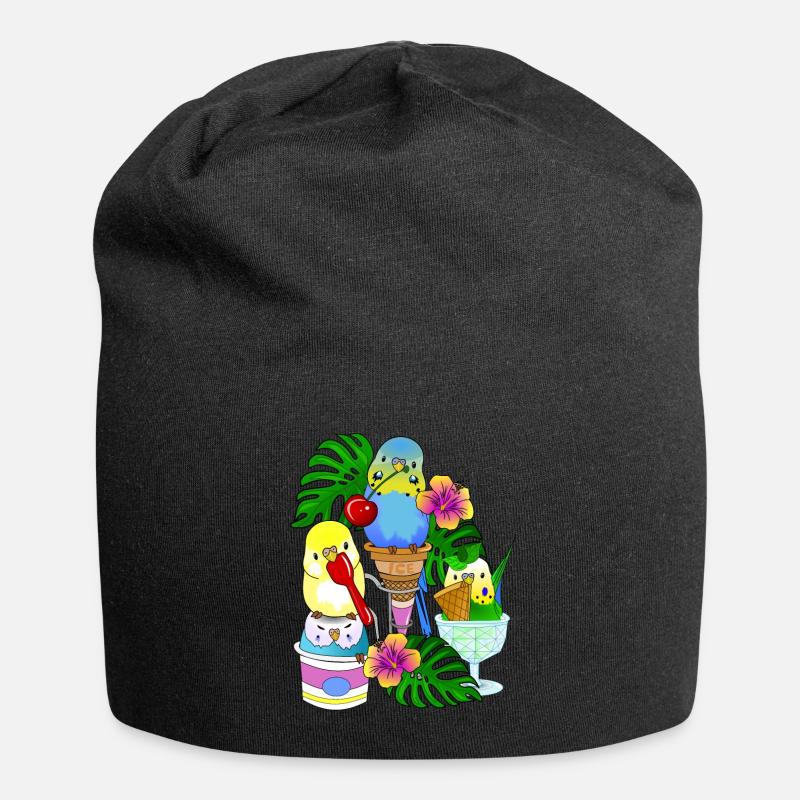 Wellensittich Eis Eiscreme - Jersey-Beanie - Schwarz