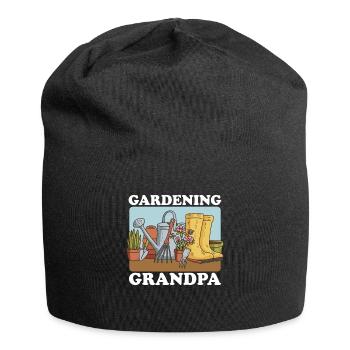 Garden hobby gardener grandpa gardening gift - Jersey Beanie - black - Front