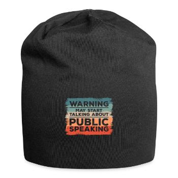 Avertissement peut commencer à parler de parler en public - Bonnet en jersey - noir - Devant