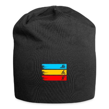 Triathlon Swim Bike Run Sports Triathlete - Jersey Beanie - black - Front