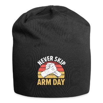 Never skip Arm Day Arm Wrestle Arm Wrest - Jersey Beanie - black - Front
