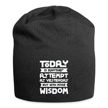 Motivationsweisheit Motivator Wissen - Jersey-Beanie - Schwarz - Vorne