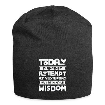 Motivational Wisdom Motivator Knowledge - Jersey Beanie - charcoal grey - Front