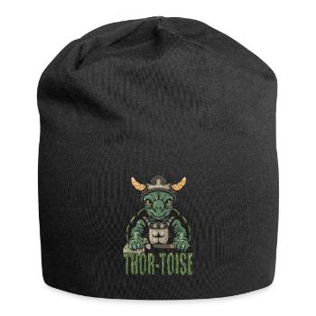 Thor-Toise Tortue Viking Reptile nordique - Bonnet en jersey - noir - Devant