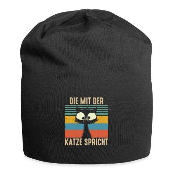 Die Mit Der Katze Spricht Katze Kätzchen - Jersey-Beanie - Schwarz - Vorne