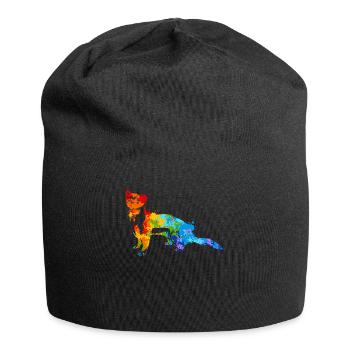 Weasel Splash Art Ferret Animal - Jersey Beanie - black - Front
