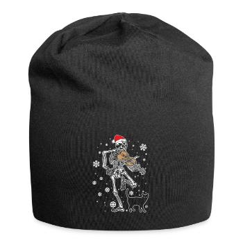 Skeleton Violin Cat Christmas Violinist - Jersey Beanie - black - Front