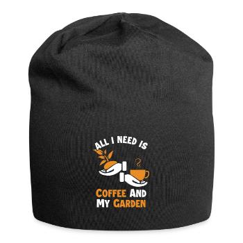 Le café et mon jardin potager - Bonnet en jersey - noir - Devant