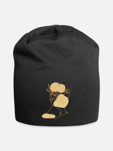 Lineart Gartenbau Schrebergarten Kleingarten - Jersey-Beanie - Schwarz
