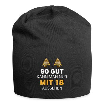 18 Geburtstag Geschenk Sprüche Lustig - Jersey-Beanie - Schwarz - Vorne