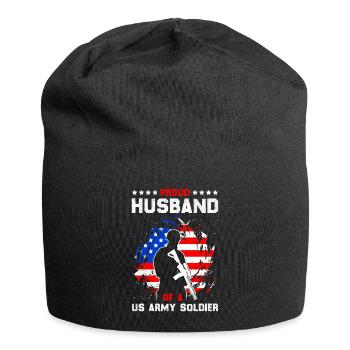 Soldiers Military Fan Proud Husband Army - Jersey Beanie - black - Front