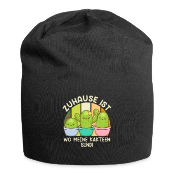 Zuhause ist wo meine Kakteen sind! Kaktusliebhaber - Jersey-Beanie - Schwarz - Vorne