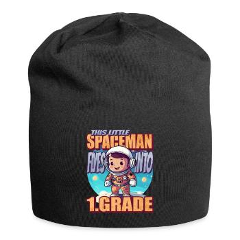 This little astronaut flies into the first - Jersey Beanie - black - Front
