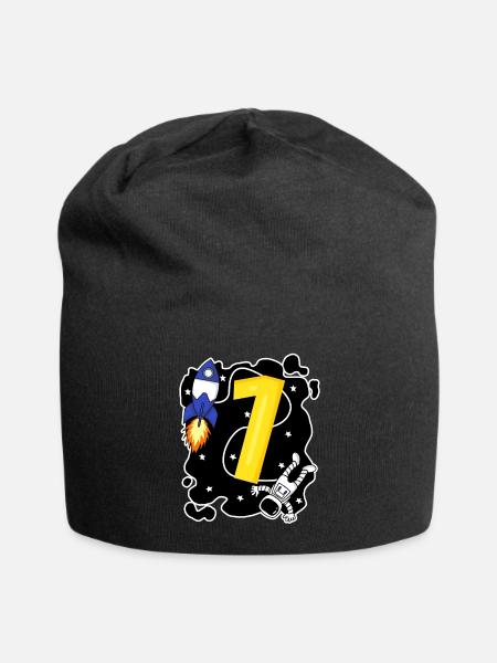 1 Geburtstag Junge Sohn Astronaut - Jersey-Beanie - Schwarz