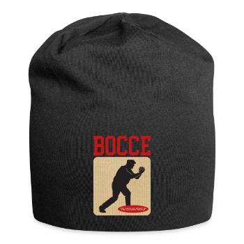 Boccia Bocciaspieler Boulesport Bocce Geschenk - Jersey-Beanie - Schwarz - Vorne