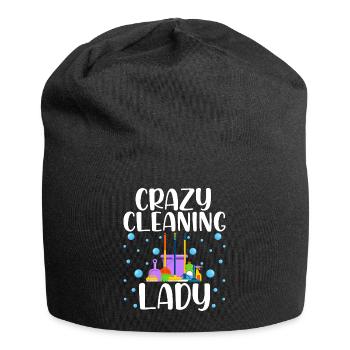 Crazy Cleaning Lady - Jersey-Beanie - Schwarz - Vorne