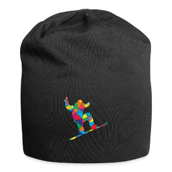 Low Poly Snowboard Polygon Snowboarding - Jersey-Beanie - Schwarz - Vorne