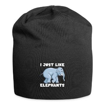 J’aime juste les éléphants - Bonnet en jersey - noir - Devant