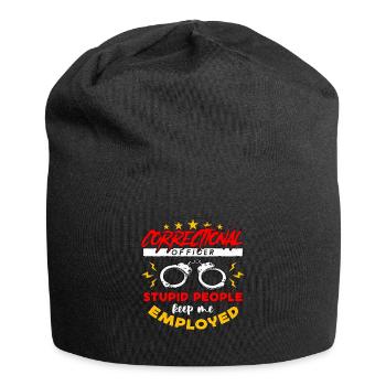 Correctional Officer Stupid People Keep Me Police - Jersey-Beanie - Schwarz - Vorne