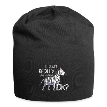Zebra - Jersey-Beanie - Schwarz - Vorne