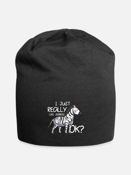 Zebra - Jersey-Beanie - Schwarz