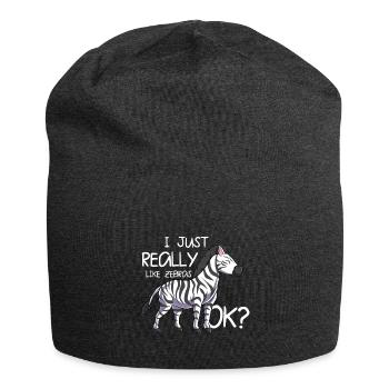 Zebra - Jersey Beanie - charcoal grey - Front