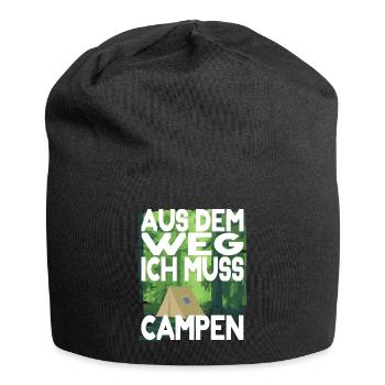 Outdoor Survival Aus dem Weg Campen Zelten Wald - Jersey-Beanie - Schwarz - Vorne