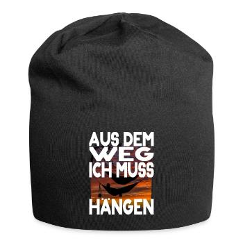 Survival Outdoor Hängematte Spruch Wald Wildnis - Jersey-Beanie - Schwarz - Vorne