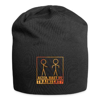 Gym Sport Hast du Trainiert? - Jersey-Beanie - Schwarz - Vorne