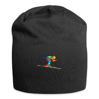 Skifahrer Polygon Lustiges Ski - Jersey-Beanie - Schwarz - Vorne