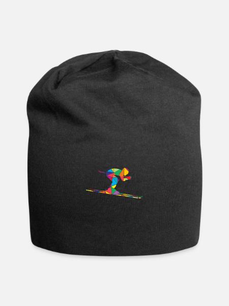 Skifahrer Polygon Lustiges Ski - Jersey-Beanie - Schwarz