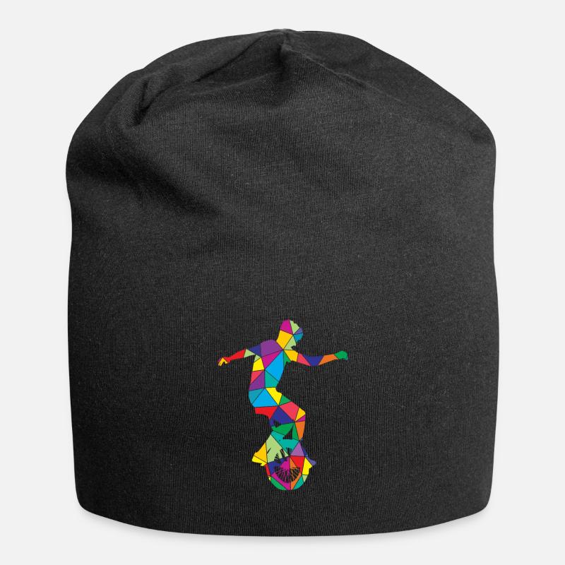 Einrad Polygon Einradfahrer - Jersey-Beanie - Schwarz
